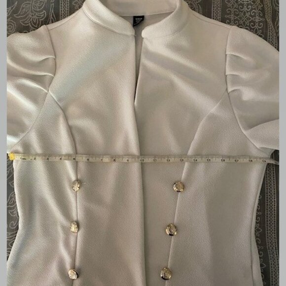 White Blazer with Gold Accent Buttons - Picture 2 of 5